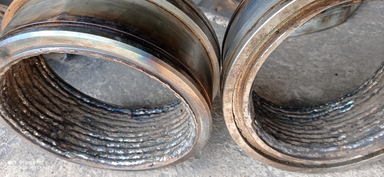 Intermediate rings hot brazing welding work